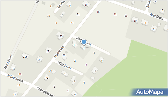 Jerzmanowa, Jagodowa, 1, mapa Jerzmanowa