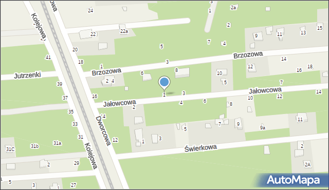 Jeziórko, Jałowcowa, 1, mapa Jeziórko
