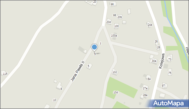 Jordanów, Jana Pawła II, 3, mapa Jordanów