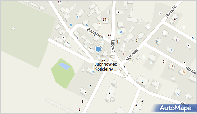 Juchnowiec Kościelny, Jaśminowa, 2, mapa Juchnowiec Kościelny