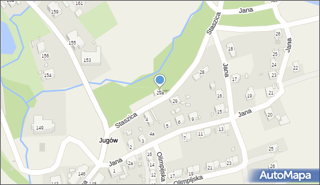 Jugów, Jana, 29a, mapa Jugów