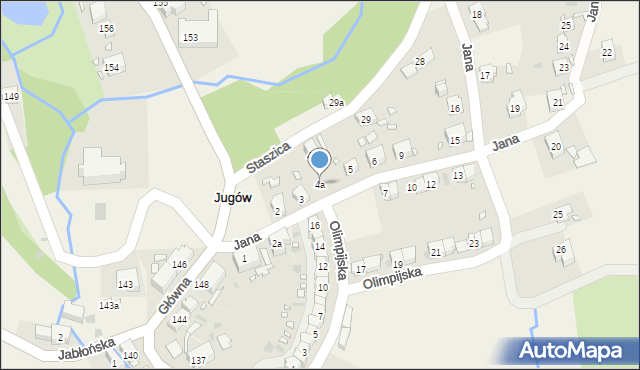 Jugów, Jana, 4a, mapa Jugów