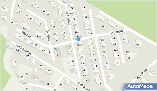 Juszkowo, Jar Raduni, 14A, mapa Juszkowo