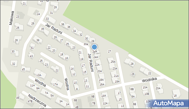 Juszkowo, Jar Raduni, 24B, mapa Juszkowo