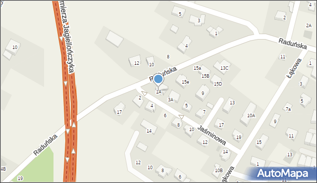 Juszkowo, Jaśminowa, 1A, mapa Juszkowo