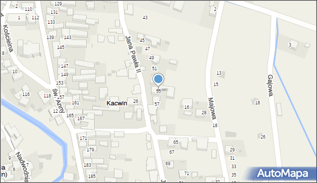 Kacwin, Jana Pawła II, 55, mapa Kacwin