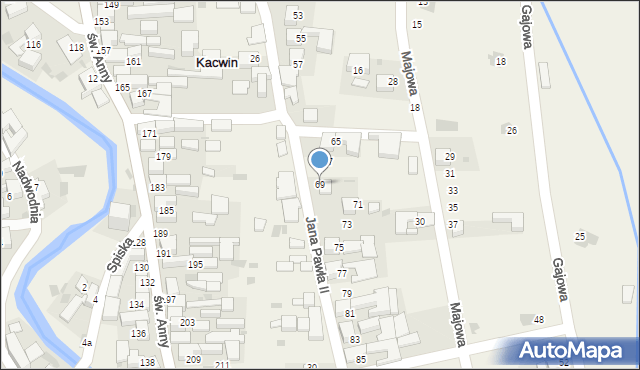 Kacwin, Jana Pawła II, 69, mapa Kacwin