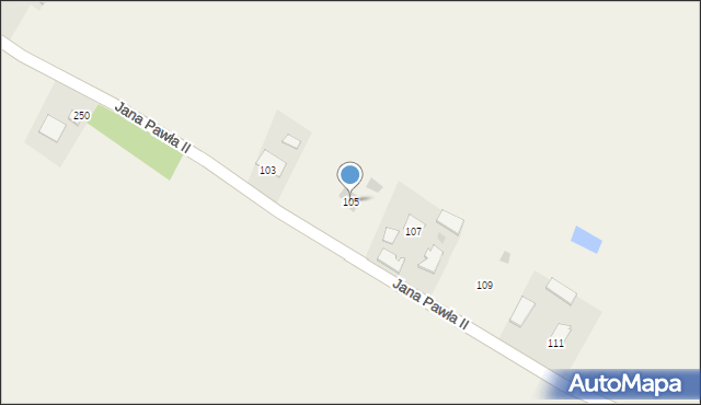 Kaczaki, Jana Pawła II, 105, mapa Kaczaki