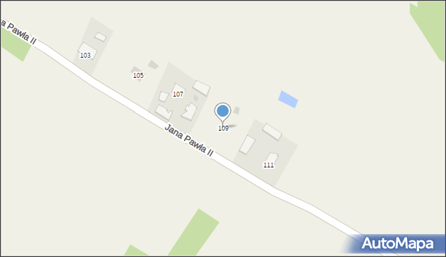 Kaczaki, Jana Pawła II, 109, mapa Kaczaki