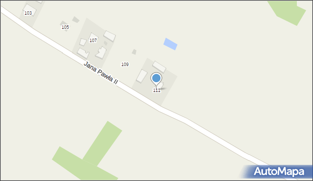 Kaczaki, Jana Pawła II, 111, mapa Kaczaki