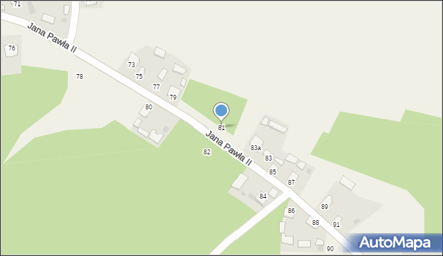 Kaczaki, Jana Pawła II, 81, mapa Kaczaki