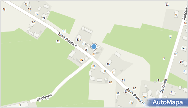 Kaczaki, Jana Pawła II, 87, mapa Kaczaki