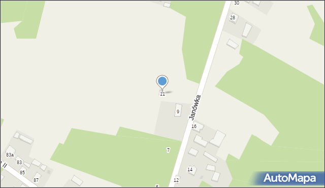 Kaczaki, Janówka, 11, mapa Kaczaki