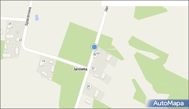 Kaczaki, Janówka, 34, mapa Kaczaki