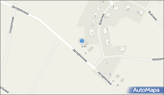 Kaczki, Jarzębinowa, 7, mapa Kaczki