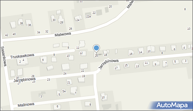 Kalinówka, Jarzębinowa, 20, mapa Kalinówka