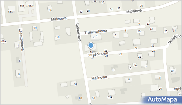 Kalinówka, Jarzębinowa, 30, mapa Kalinówka