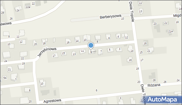 Kalinówka, Jarzębinowa, 9, mapa Kalinówka