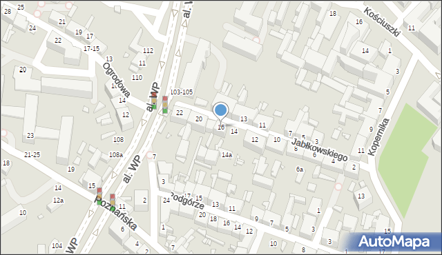 Kalisz, Jabłkowskiego Wojciecha, 16, mapa Kalisza