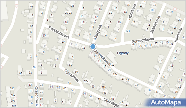 Kalisz, Jarzębinowa, 3, mapa Kalisza