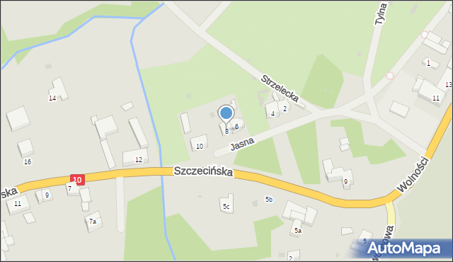 Kalisz Pomorski, Jasna, 8, mapa Kalisz Pomorski