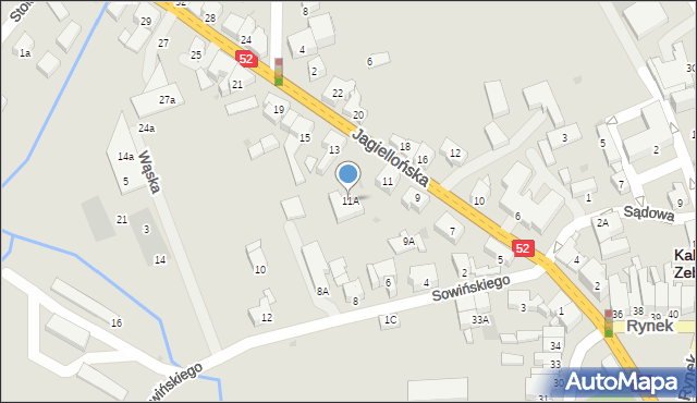 Kalwaria Zebrzydowska, Jagiellońska, 11A, mapa Kalwaria Zebrzydowska
