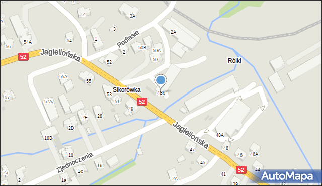 Kalwaria Zebrzydowska, Jagiellońska, 48b, mapa Kalwaria Zebrzydowska
