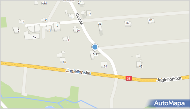 Kalwaria Zebrzydowska, Jagiellońska, 64A, mapa Kalwaria Zebrzydowska