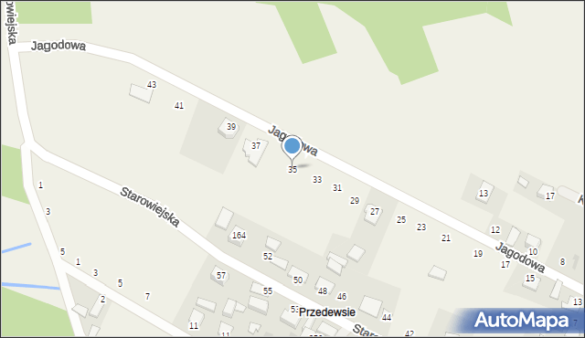 Kamień, Jagodowa, 35, mapa Kamień