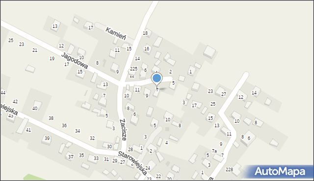 Kamień, Jagodowa, 7, mapa Kamień