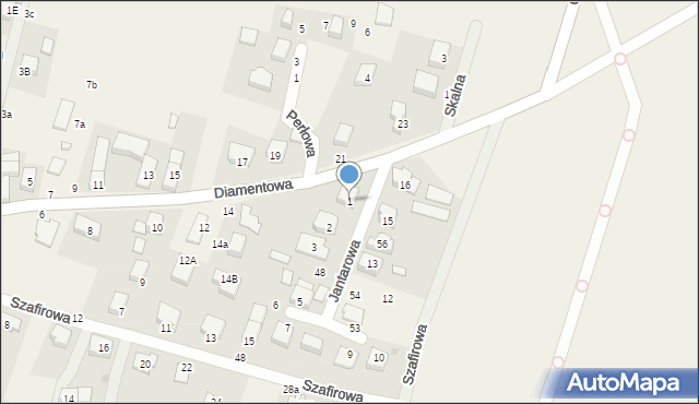 Kamień, Jantarowa, 1, mapa Kamień