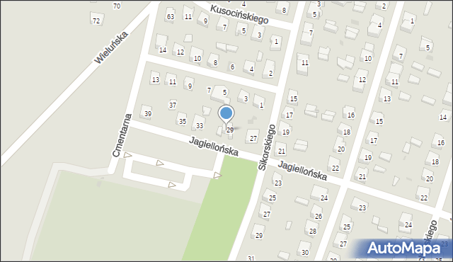 Kamieńsk, Jagiellońska, 31, mapa Kamieńsk