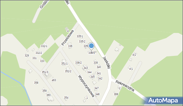 Kamińsko, Jaskółki, 338/1, mapa Kamińsko