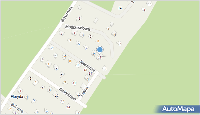 Kamińsko, Jaworowa, 11, mapa Kamińsko