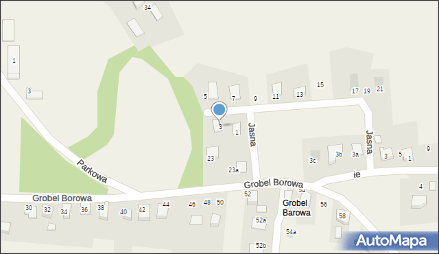 Kaniów, Jasna, 3, mapa Kaniów