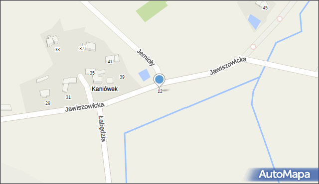 Kaniów, Jawiszowicka, 12, mapa Kaniów