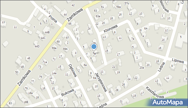 Kartuzy, Jarzębinowa, 7a, mapa Kartuzy