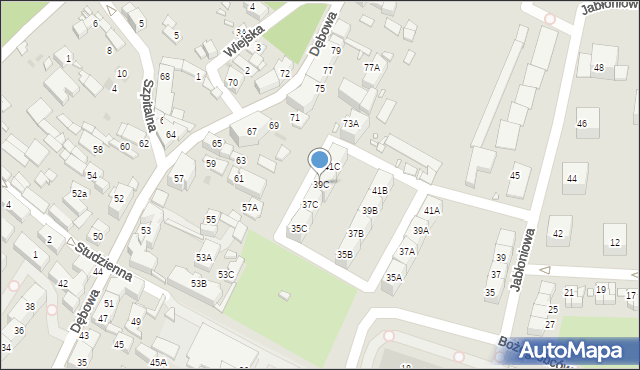 Katowice, Jabłoniowa, 39C, mapa Katowic