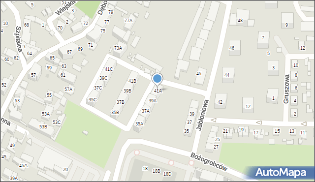 Katowice, Jabłoniowa, 41A, mapa Katowic
