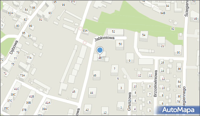 Katowice, Jabłoniowa, 48, mapa Katowic