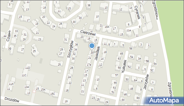 Katowice, Jaskółek, 23, mapa Katowic