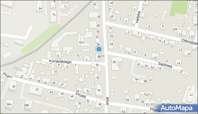 Katowice, Jankego Zygmunta Waltera, gen., 58, mapa Katowic