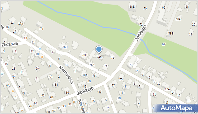 Katowice, Jankego Zygmunta Waltera, gen., 74a, mapa Katowic