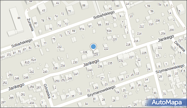 Katowice, Jankego Zygmunta Waltera, gen., 226, mapa Katowic
