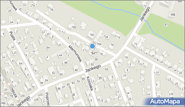 Katowice, Jankego Zygmunta Waltera, gen., 78a, mapa Katowic