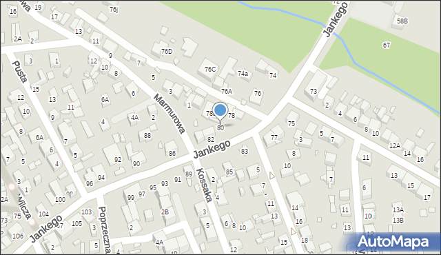 Katowice, Jankego Zygmunta Waltera, gen., 80, mapa Katowic