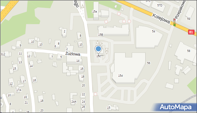 Katowice, Jankego Zygmunta Waltera, gen., 15c, mapa Katowic