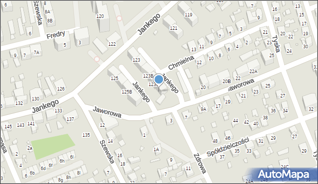 Katowice, Jankego Zygmunta Waltera, gen., 123D, mapa Katowic