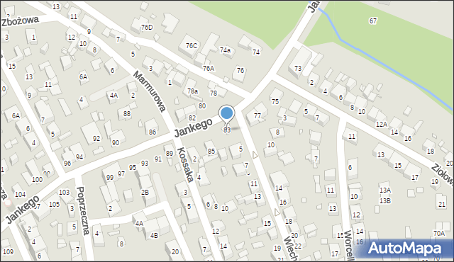 Katowice, Jankego Zygmunta Waltera, gen., 83, mapa Katowic