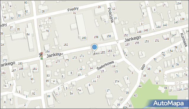 Katowice, Jankego Zygmunta Waltera, gen., 167, mapa Katowic